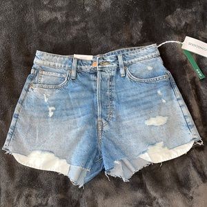 Light wash jean shorts